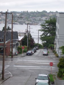 View from Aurora of Lake Union